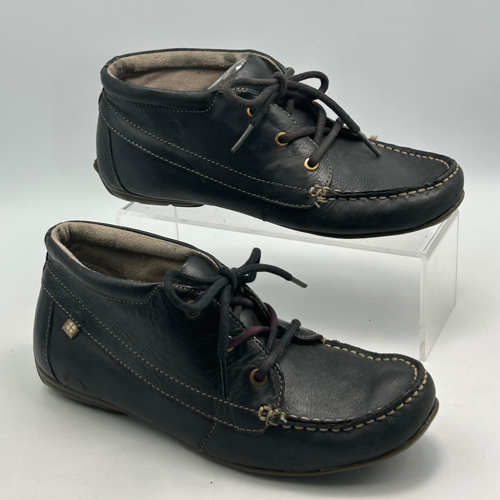 Naturalizer Kryton Chukka Boot Womens 7.5M Black Leather Moc Toe Gorpcore